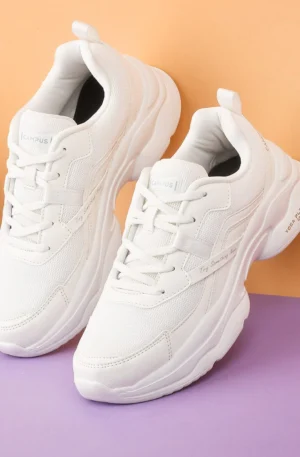 WHITE CASUAL SNEAKERS FOR WOMEN Sneakers For Women  (White , 3)